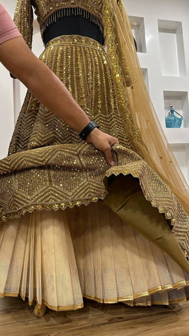Engagement Wear Kasturi Silk Georgette With Sequins And Dori Work Designer Bridal Lehenga Choli