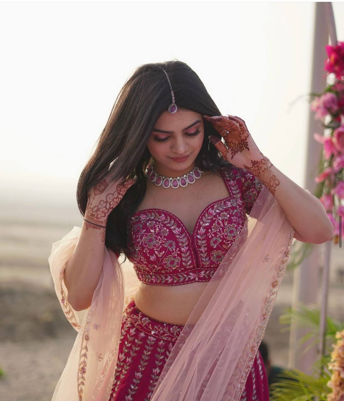 Ceremony Wear Pink Color Heavy Slub Silk With Dori Sequins And Thread Work Designer Bridal Lehenga Choli