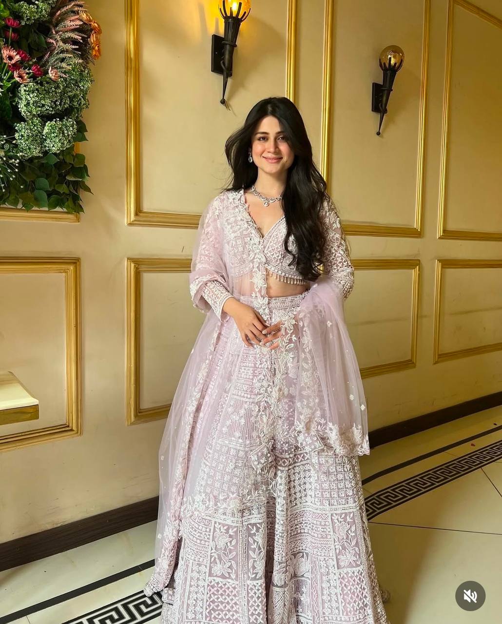 Ceremony Wear Lavender Color Net Lehenga With Resham Thread And Sequins Work Designer Lehenga Choli
